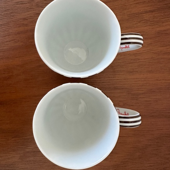 Henri Bendel Brown and White Striped Mugs (2) - Picture 5 of 8
